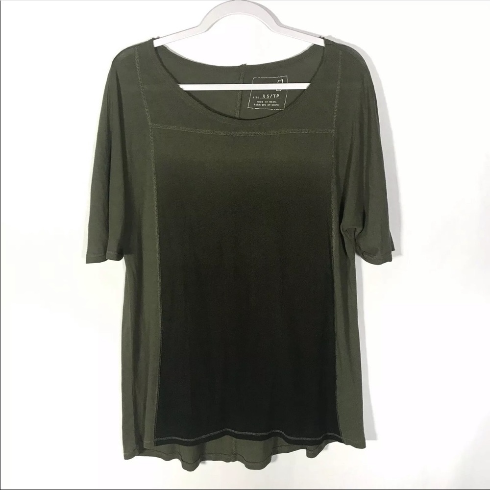 Free People Oversized Dip Dye Raw Hem Tee